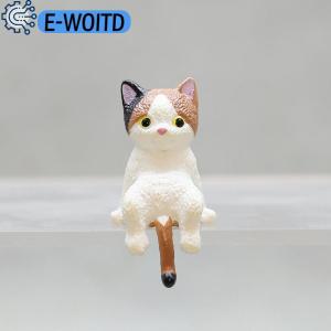E-WOITD Cute Car Center Console Decoration Ornaments Kitten Action Figure Auto Dashboard Rearview Mirror Decoration Car Accessories