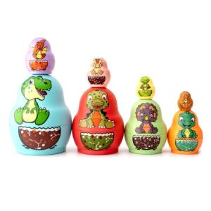 Shockproof Heat-resistant Cute Russian Nesting Doll Hand Craft Toy Home Decoration Improve Kids Logical Thinking