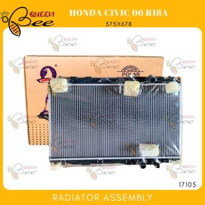 17105 Honda Civic R18A 1.8 L4 2006-2010 Radiator Assembly M/T 375x678x26mm 1ROW (Polar) QUEENBEE