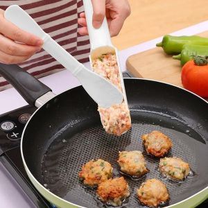 1/4Rows Creative Plastic Meatball Maker Set Fried Fish Beaf Meat Making Balls Mold Kitchen Gadgets Cooking Accessories