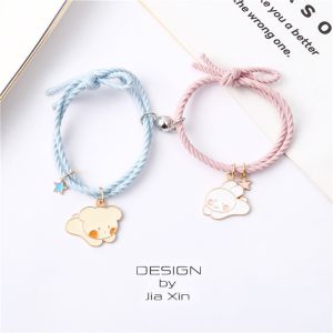 2Pcs/Couple Bracelets for Lovers Cute Cartoon Paired Magnetic Friendship Bracelets for Women Accessories Girls Best Friend Gift