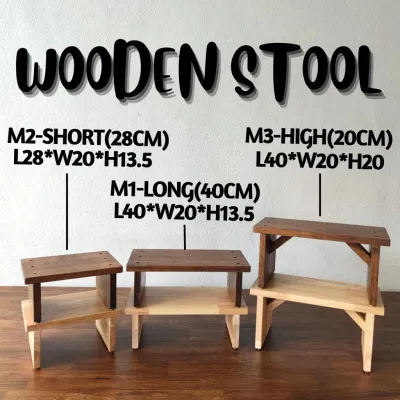 Wooden Stool Kerusi kecil Kerusi camping Bangku kayu Solid wood camping chair Foot Stool Step Stool
