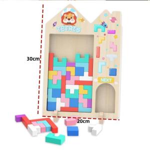 1 Set 3D Three-Dimensional Wooden Building Blocks Baby Logic Training Parent-Child Interactive Toys