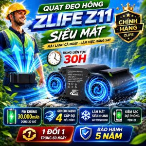 Quạt Điều Hòa Đeo Thắt Lưng 30000mAh Siêu Trâu Quạt áo điều hòa 2 Motor Gió Cực Mạnh 4 Cấp Siêu Mát Dùng 30 Tiếng