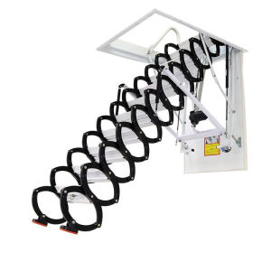 Thang gác xép điện âm trần cao cấp sử sựng Remote điều khiển thiết kế hiện đại bảo hành chính hãng Nikita