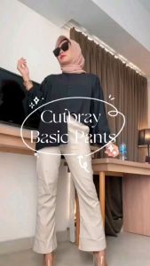 CUTBRAY BASIC PANT - Celana Cutbray Strech Highwaist Wanita Terbaru