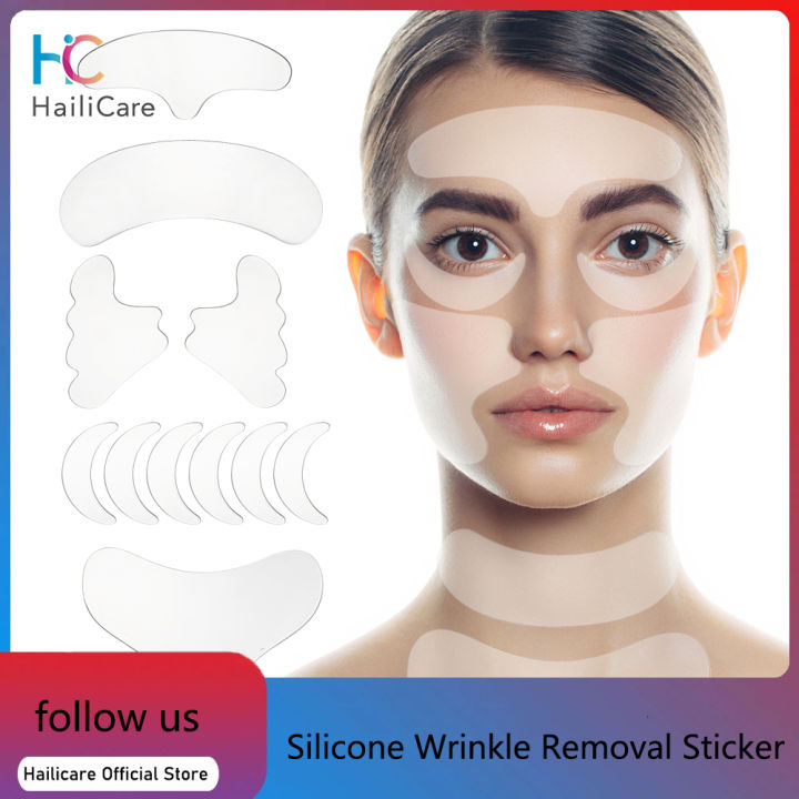 Hailicare Reusable Silicone Wrinkle Removal Sticker Facial Lifting Strips Set Forehead Neck Line Remover Eye Patches Anti Aging Skin Pads Lazada