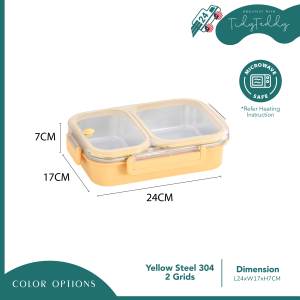 【READY STOCK】TIDY Bento Box B Grid Stainless Steel Rectangle Lunch Box Multiple Compartment Storage Adult Bento Picnic