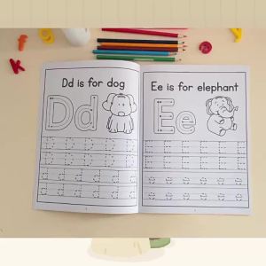 English Alphabet A-Z Uppercase and lowercase tracing pen control training childrens early education cognitive coloring book
