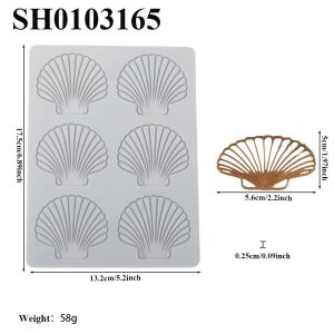 NOBLEE Thiết kế nhẫn hình chiếc lá Khuôn làm sô-cô-la chip Silicone mềm dẻo Hình Dạng Hoa Khuôn silicon Nghệ thuật Mẫu vỏ sò Tấm lót làm đường trang trí Dụng cụ làm bánh