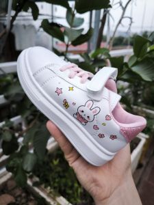 Giày Bé Gái Đi Học Gót Nhũ Giày Thể Thao Bé Gái Mềm Nhẹ Giày Đi Học Cho Bé Gái Hình Thỏ 608 Size 26-37