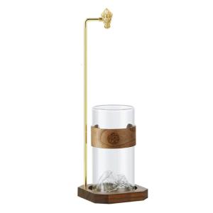 Incenses HolderWooden Incenses Holder for SticksAnti-Ashes Incenses Burners with Glass Ashes Catcher for Meditations