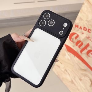 Fashion Jelly Macaron Color Large Window Clear Case For iPhone 17 16 15 14 13 12 11 Pro Max Plus TPU Edge Transparent Back Cover