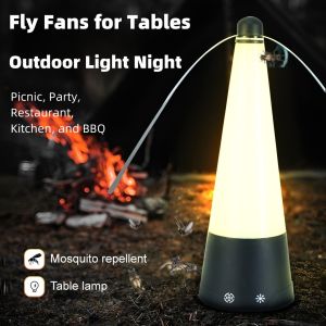 USB Recharge Outdoor Mosquito Repeller Table LED Lamps Fan Fly Repellent Fan Insect Killer Household Pest Repellent Table Fan