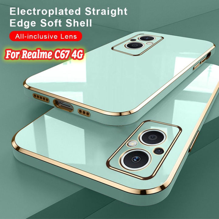 Wousunly Cover Silicone Glitter Con Anello Girevole Per Realme C67 4G - Rosa - 6