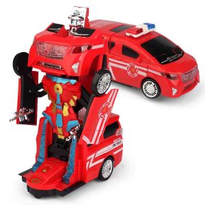 Childrens Electric Transformers Robot Boy Lights and Sound Transforming airplane robot Toy Car