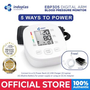 Indoplas Automatic Blood Pressure Monitor EBP305 with USB-C Adapter