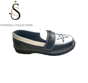 sepatu pria loafer pantople bintang starmoon kombinasi penny smile kulit pu