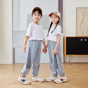 Boys summer pants Girls summer sports sweatpants Summer thin medium childrens casual pants Hipster childrens mosquito repellent pants