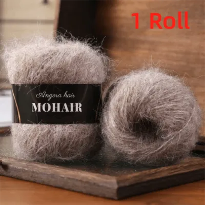 DOHOHO Long Haired Alpaca Mohair Yarn Cotton Blended Handmade Knitting Yarn Comfortable Thread Soft Fluffy Hand-Knitted Yarn Hand Crochet