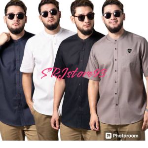 100 RIBU 4 BAJU KOKO KURTA POLOS LENGAN PENDEK HARGA TERMURAH MUSLIM COWOK DEWASA BAHAN KATUN ADEEEM