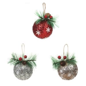GRACE Red Christmas Sticky Pink Ball High Grade Fome Christmas Balls Set Christmas Decorations Decorative Pine  Sticky Ball for Home