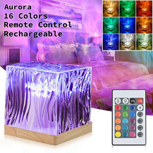 🌟 Dynamic Water Ripple Aurora Ambient Night Light Aesthetic Crystal Lamp
