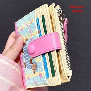 Rosy Recess Cute Puppy Design Mini Wallet for Kids and Women Lightweight Card Holder with Embroidered Dog Pattern and Bone-Shaped Pull Tab