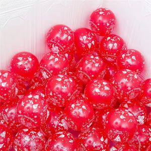 10Pcs 10-Inch Christmas Balloons Green Red Santa Clause Snowflake Christmas Tree Printed Latex Balloons for Christmas Decoration