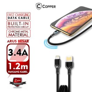 Kabel Data LIGHTNING High Speed Durable RIGOR Series - iPhone ( Brand: COPPERINDO )