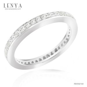 LENYA แหวน CZ Diamondlike เสริมบุคลิกและความมั่นใจ ขนาด 1.20 มิล ตัวเรือนเงินแท้925 ชุบทองคำขาว