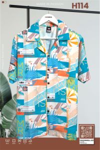 เสื้อฮาวาย Cocoshell ลายทะเล Summer ✅พร้อมส่งจากไทย✅ ไม่ยับไม่ร้อนไม่ต้องรีด H114