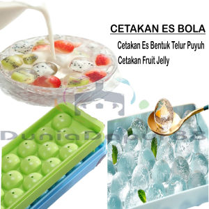 CETAKAN ES BOLA - Cetakan Es Batu Bola Kecil Ice Ball / Cetakan Jelly Buah Bulat Telur Puyuh