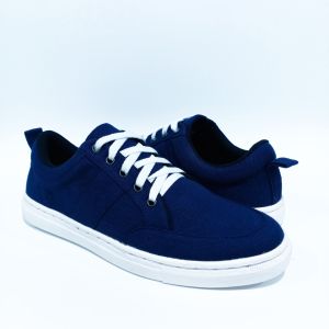 Brovo Sepatu Sneakers Brand Lokal Casual Pria keren buat gaya Wanita Navy White