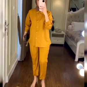 SETELAN POLOS AIRA / ONE SET KEMEJA WANITA DEWASA / SETELAN BAJU CELANA TERBARU