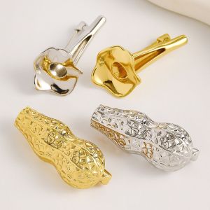 CHENJIE Bạc Trâm cài áo hình hoa Cổ điển Vàng Trâm cài áo hình bó hoa Sáng tạo Thiết kế rỗng Trâm cài hình chiếc bình Đàn ông
