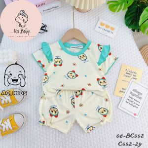 [BÉ 7-30kg] Đồ Bộ Cộc Tay Cho Bé Trai Bé Gái Vải Thun Lạnh Hàng Chính Hãng Minlybaby In Họa Tiết - Unibaby - C552