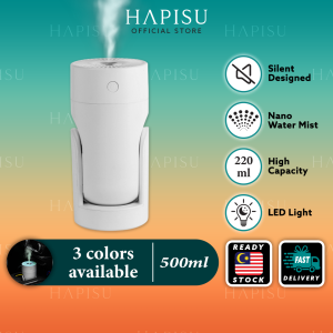 HAPISU Rotatable Air Humidifier With Essential Oil Air Purifier Home Aroma Diffuser Mist Spray Pewangi Biliki Home Wap 喷雾加濕器
