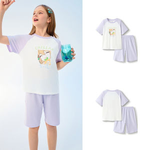 balabala Children Pajama Set For Boy And Girl Home Clothing Little And Big Kids Air Conditioning Clothing Cool Antibacterial