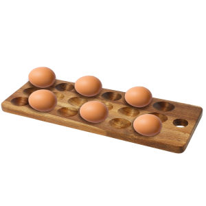 Wooden Storage tray Egg tray 18 Slots Reversible Deviled Egg Platter Large Capacity Deviled Egg holder home Kitchen organizer