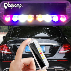1pc Solar Motorcycle Bicycle Taillight Car Flashing Light Wireless Anti-collision Flashing LED Colorful Warning Light