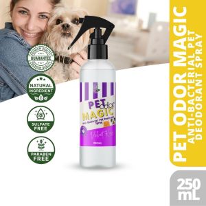 Pets Emporium Pet Odor Magic Deodorant Spray Anti-Bacterial Deodorizing for Cats and Dogs Odor - Velvet Kiss - Odor Eliminating Smells Furry Freshness Pet Spray - Kills Bacteria and Eliminates Pet Odors Instantly Pet Odor Neutralizer - Multi-Purpose