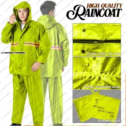 Neon Green, Orange Raincoat/ Rainwear Top and Bottom Set/ Women's