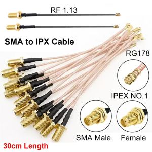 HOTOTO 1Pcs 30cm SMA to IPX Cable RG178 RF1.13 Pigtail Jumper Cable U.FL IPX Coaxial Cable Adapter for Wifi Router GPS AP