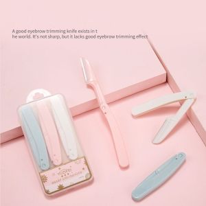 3Pcs Eyebrow Blades Shaping Set Portable Eyebrow Trimmer Foldable Face Blade Shave