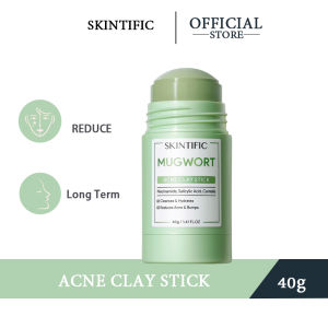 SKINTIFIC Mugwort Acne Clay Mask Stick Mud Clay Mask Cleanses Pores Blackheads Relieves Redness Clay Stick 40g | Deep cleansing of pores | Reducing redness