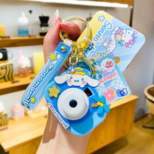 Genuine Sanrio Kuromi Melody Fun Projection Camera Big-Eared Dog Keychain Schoo bag Charm Cartoon Keychain Ring Pendant