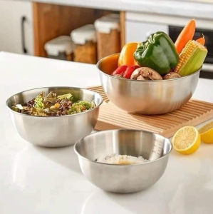 Set 3 Tô Inox To Trộn Slad Ướp Thịt Trộn Bột Làm Bánh set 3 âu inox 304 hàng chất lượng cao