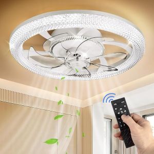 Inverter Ceiling Fan with LED Light For Living Room Modern Socket Fan E27 Easy Install 7 Blades Ceiling Fan Light