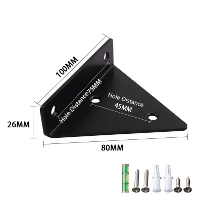 2 Pack Shelf Brackets 8*10cm Hidden Triangle Shelf Bracket Heavy Duty Floating Shelf Brackets with Screws